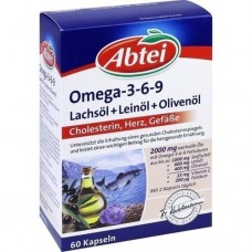 ABTEI Omega 3 6 9 Lachsöl+Leinöl+Oliv.Öl Kapseln 60 St