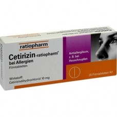 CETIRIZIN ratiopharm bei Allergien 10 mg Filmtabl. 20 St