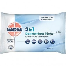 SAGROTAN 2in1 Desinfektions-Tücher 15 St
